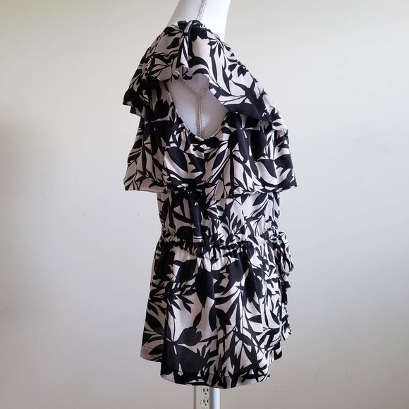Alfani Silk Ruffle Print Blouse  Size 10 - Picture 4 of 8